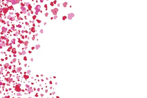 Pink hearts in a random order on pink background Stock Illustration