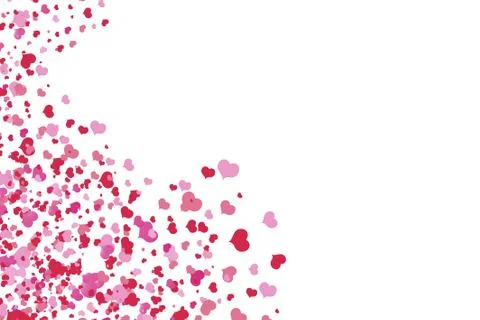 Pink hearts in a random order on pink background Stock Illustration