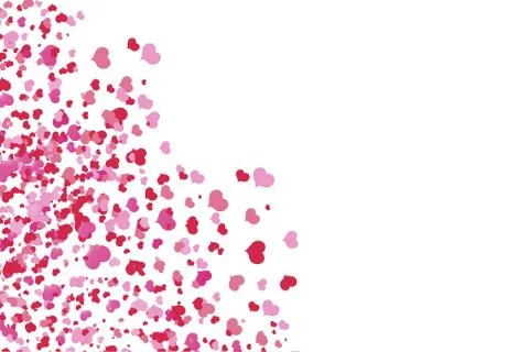 Pink hearts in a random order on pink background Stock Illustration