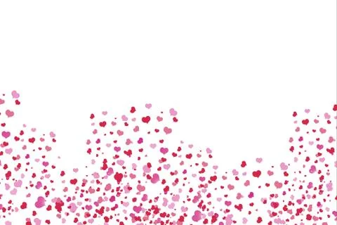 Pink hearts in a random order on pink background Stock Illustration