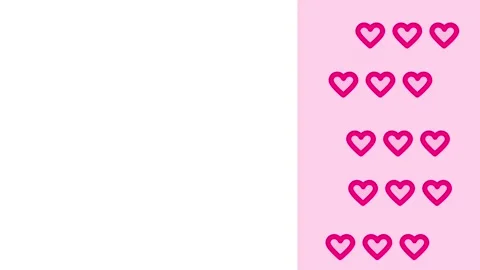 Pink Hearts in Rows Video stock 335671773