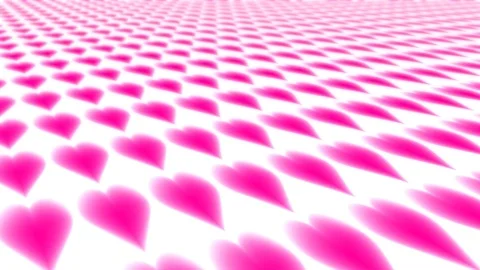 Pink Hearts Scroll on First Diagonal DOF Stock-Footage 101248636