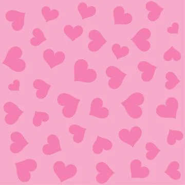 Pink hearts seamless background pattern Stock Illustration