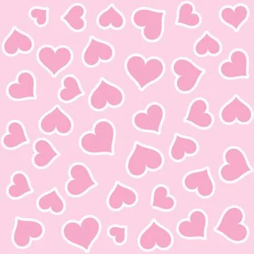 Pink hearts seamless background pattern Stock Illustration