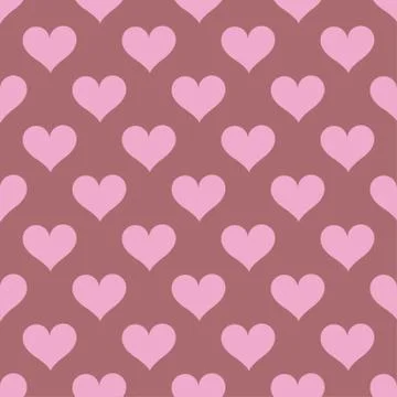 Pink hearts seamless background pattern Stock Illustration
