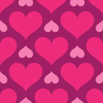 Pink hearts seamless background pattern Stock Illustration