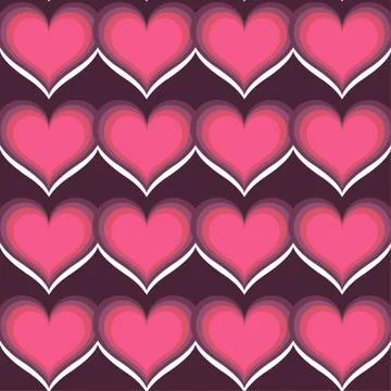 Pink hearts seamless background pattern Stock Illustration