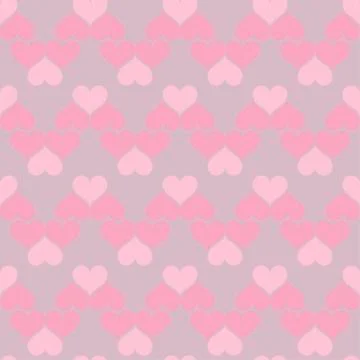 Pink hearts seamless background pattern Stock Illustration