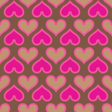 Pink hearts seamless background pattern Stock Illustration