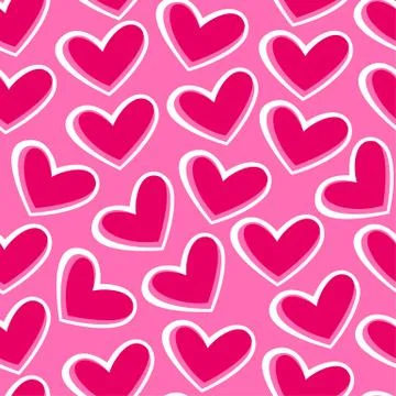 Pink hearts in a seamless pattern Stock Illustration