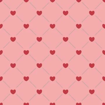 Pink hearts seamless pattern Stock Illustration