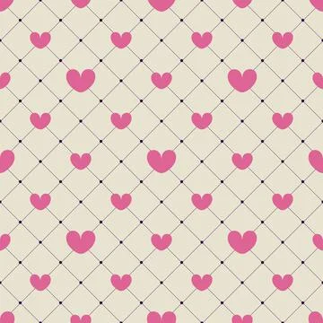 Pink hearts seamless pattern Stock Illustration