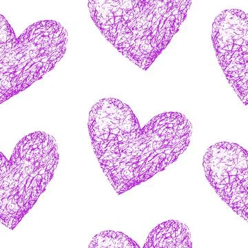 Pink hearts seamless pattern. Stock Illustration
