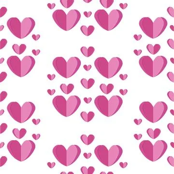Pink hearts, seamless pattern Stock Illustration