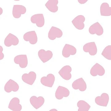 Pink hearts seamless pattern. Random scattered hearts background. Love or イラスト素材