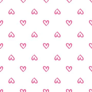 Pink hearts seamless pattern. Valentines Day backdrop. Stock Illustration