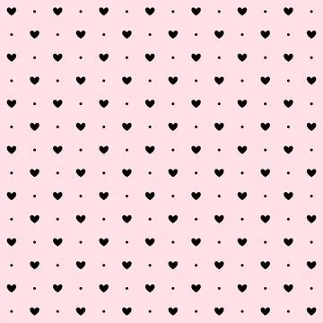 Pink hearts seamless pattern. Valentines polka dot repeating background. Heart Stock Illustration