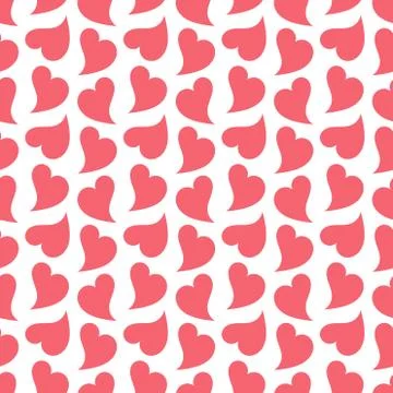 Pink hearts seamless pattern. Vector illustration. Illustrazione stock