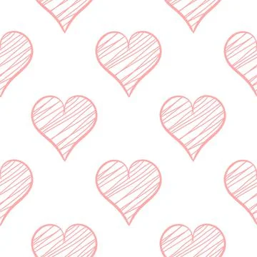 Pink hearts seamless pattern vector illustration Stock Illustration