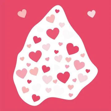 Pink Hearts sticker. Vector Flat Cartoon illustration, Love and Romantic conc Stock Illustration