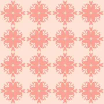 Pink hearts tile. Seamless pattern. Stock Illustration