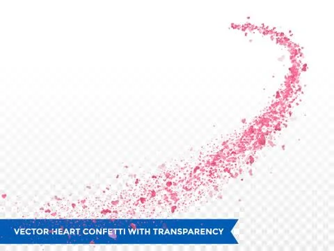 Pink hearts trace trail vector background Stock Illustration