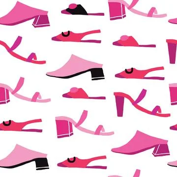Pink heels abstract trendy pattern. Valentines day, wedding, mothers day Stock Illustration