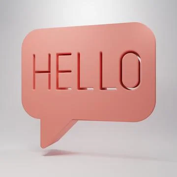 Pink Hello in different languages icon isolated on pink background. Speech .. Stock Illustration