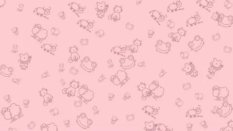 Pink Hello Kitty Pattern Background for Cute Designs and Crafts. Stock Footage 322982749
