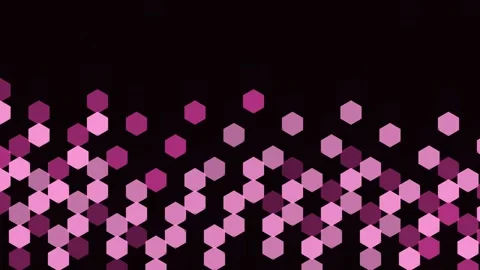 Pink Hexagon Grid Rain Drop Fall Hex Grid Background Loop Stock Footage 342609324