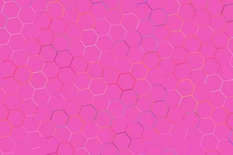 Pink hexagon pattern background with geometric shapes Stock Photos