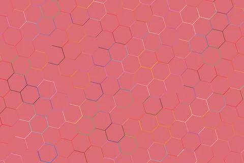Pink hexagon pattern background with geometric shapes Stock Photos