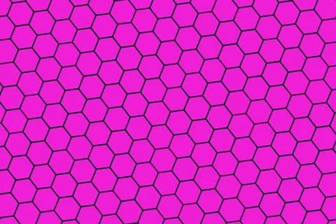 Pink hexagon pattern with black outlines on vibrant background 스톡 일러스트