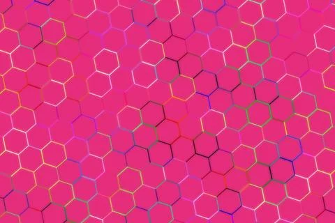 Pink hexagon pattern with a vibrant geometric design Stock Illustration