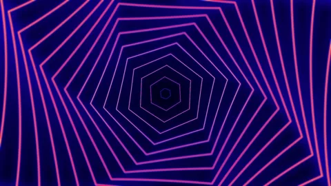 Pink hexagonal lights glow animation loop Stock Footage 237291978