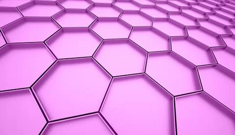 Pink hexagonal mesh background rendered Stock Illustration