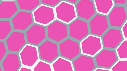 Pink hexagonal pattern with grey lines Stockillustratie