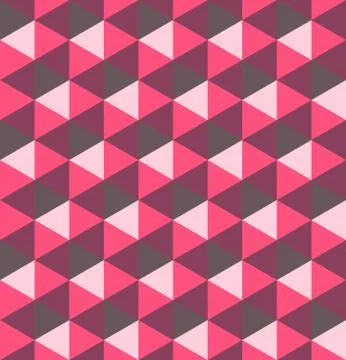 Pink hexagonal pyramids. Seamless vector pattern background. 3D relief Stock Illustration