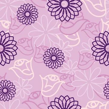 Pink Hidden Flower seamless pattern background. Stock Illustration