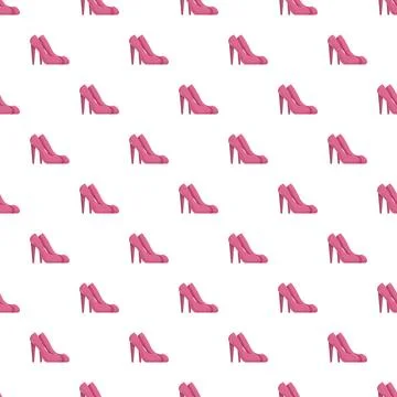 Pink high heels creating repeating fashion pattern background Stock Illustration
