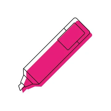 Pink highlighter marker outline. Vector Stockillustratie