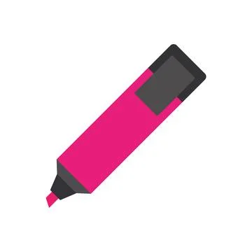 Pink highlighter marker pen. Vector Stockillustratie
