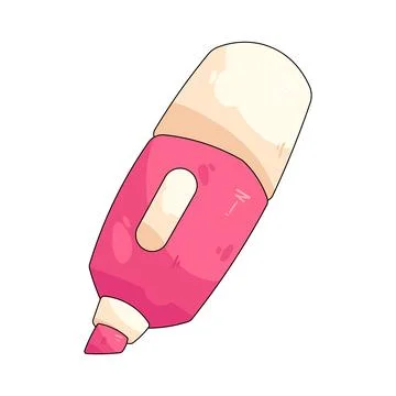 Pink highlighter pen Stock Illustration