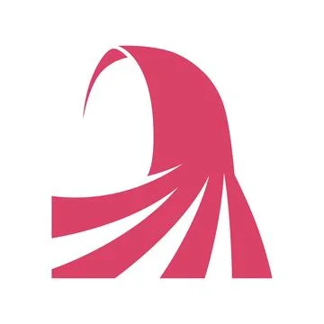 Pink Hijab Logo Vector Template. Muslim Fashion Store Stock Illustration