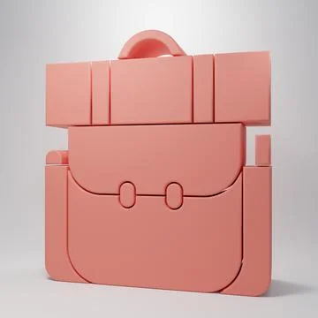 Pink Hiking backpack icon isolated on pink background. Camping and mountain.. 스톡 일러스트