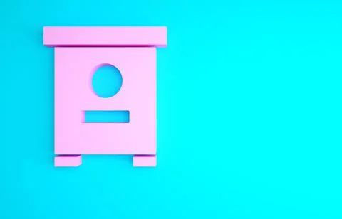 Pink Hive for bees icon isolated on blue background. Beehive symbol. Apiary a Illustrazione stock