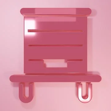 Pink Hive for bees icon isolated on pink background. Beehive symbol. Apiary.. Stock Illustration
