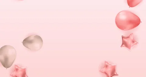 Pink holiday background with balloons. Video Stock Footage 224745843