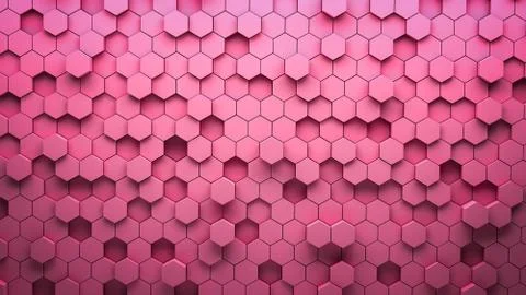 Pink honeycombs texture background 3d illustration Stock Photos