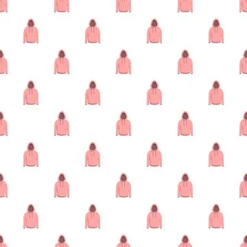 Pink hoodie repeating seamless pattern design background Stock Illustration